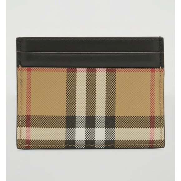 Burberry Other - Burberry Sandon Vintage Check & Leather Card Case Holder Wallet